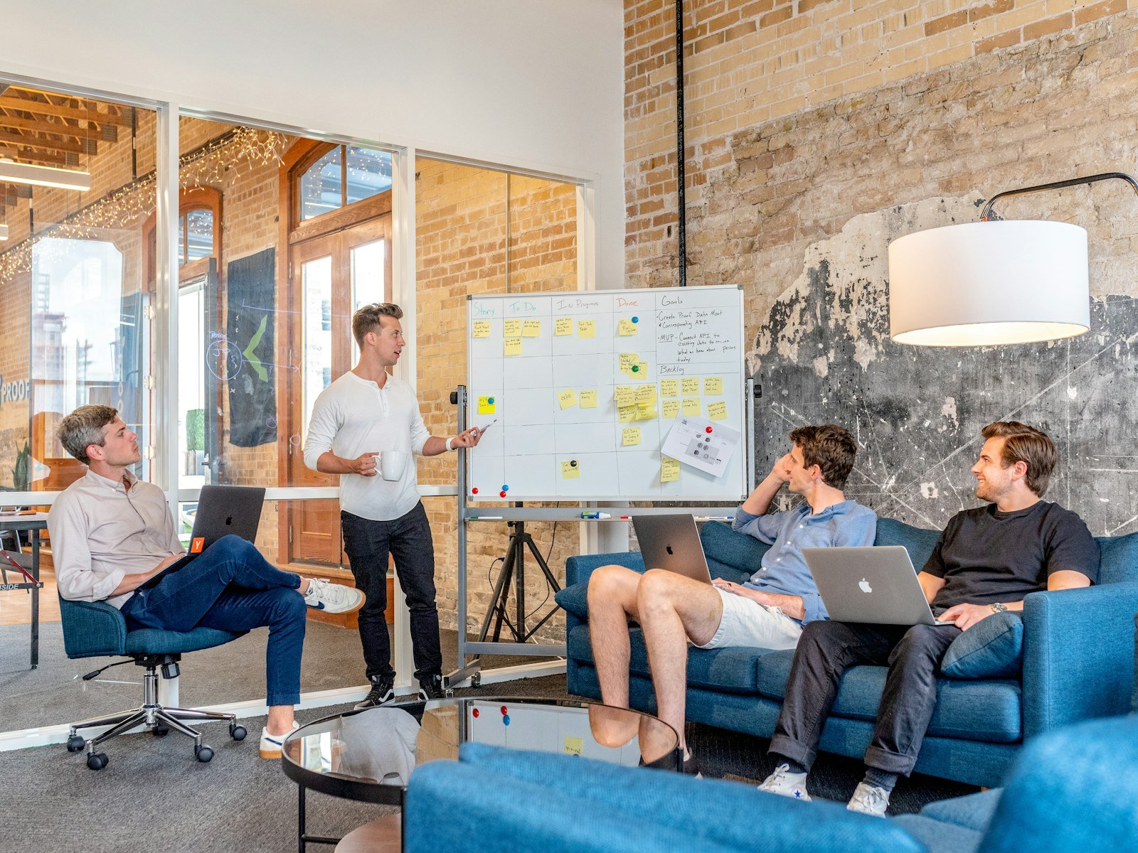 Business owners planning strategy in a meeting